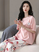 PINK WHITE FLOWER DESIGN NIGHT DRESS IN COTTON FABRIC - M.H fashion